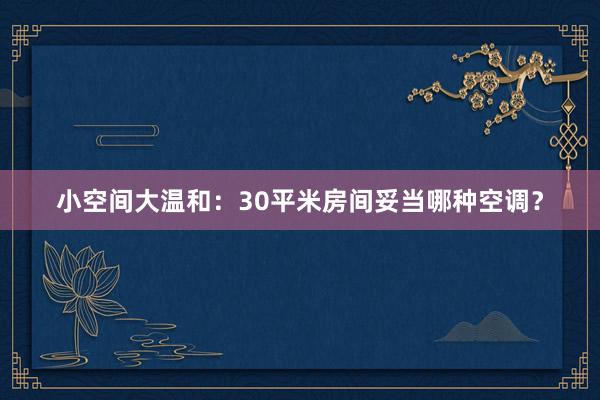 小空间大温和：30平米房间妥当哪种空调？