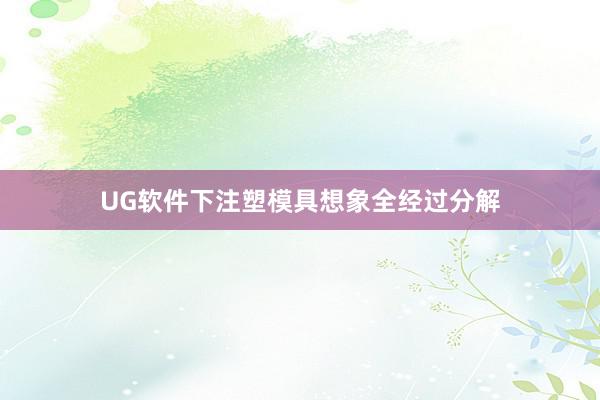 UG软件下注塑模具想象全经过分解